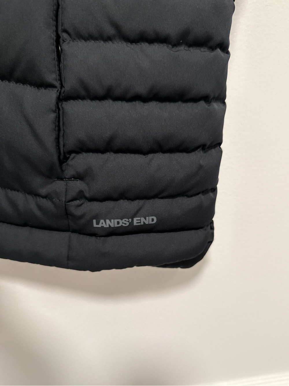 Lands’ End Black Down Puffer Vest Women’s XS Full Zip Quilted - Picture 2 of 16